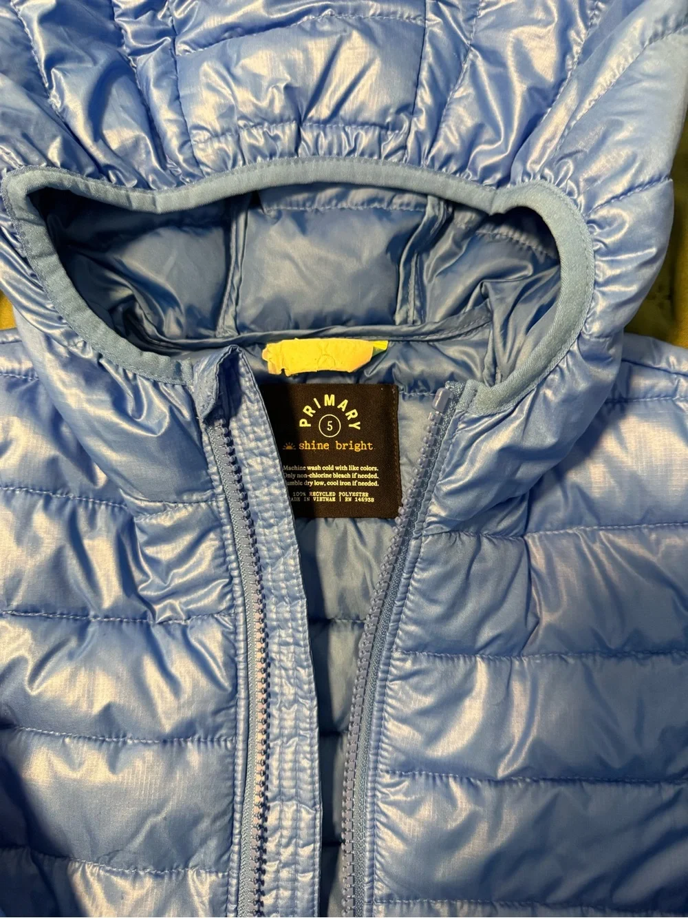 Primary Blue Hooded Puffer Jacket - Blue